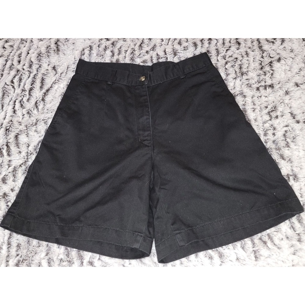LLBean Womens Size 4 Black Cotton Casual Shorts Elastic Waist‎ - Picture 1 of 7
